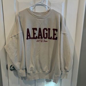 American Eagle Cream Logo Sweatshirt Size Large